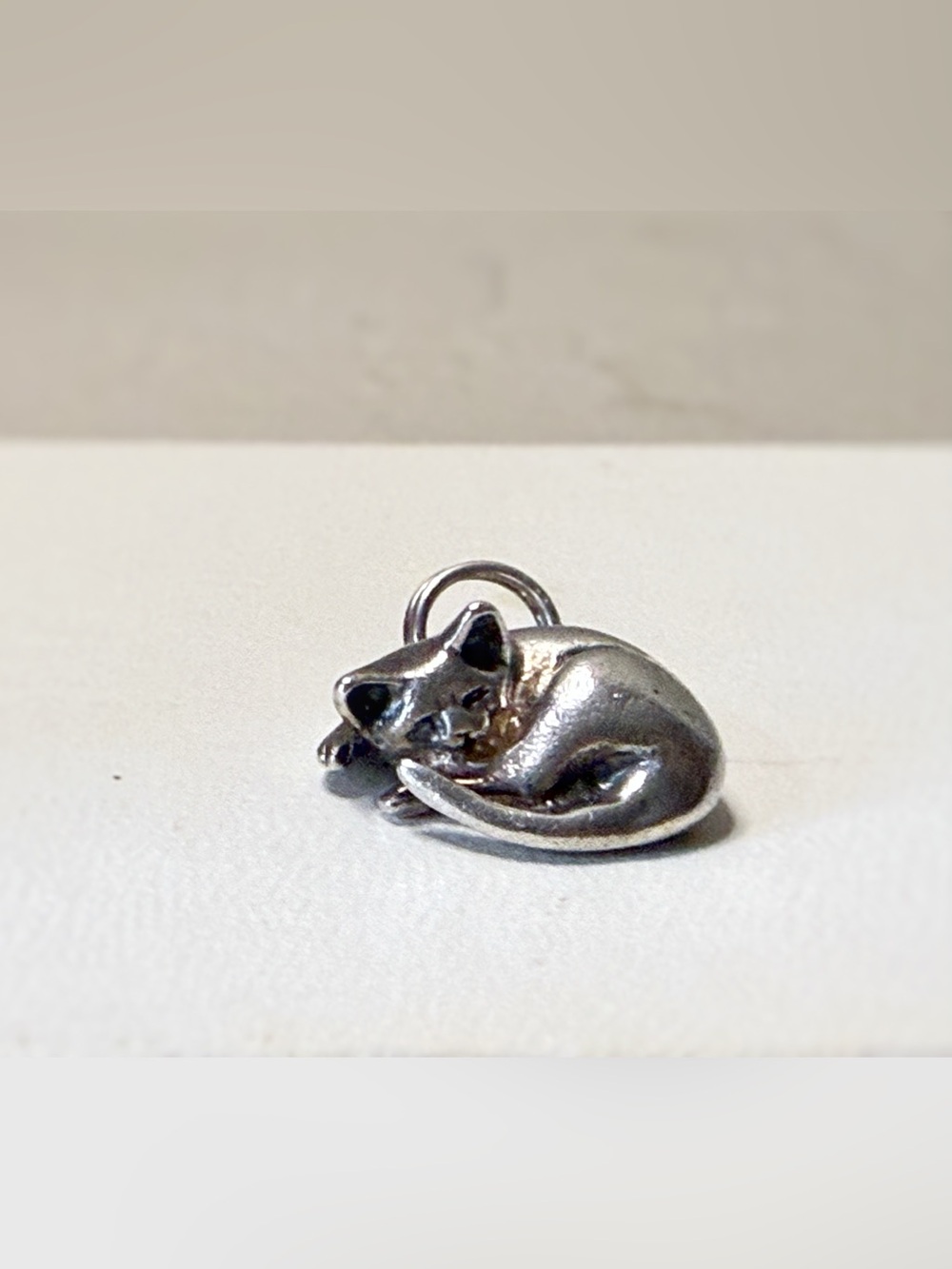 925 STERLING SILVER JEZ/JEZLAINE SLEEPING KITTY CAT, FELINE KITTEN VINTAGE CHARM - Picture 6 of 11